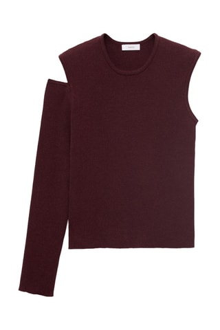T-shirt asymétrique à découpe - Rouge