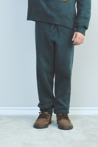 Pantalon en maille à nœud - Vert