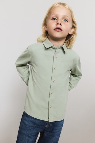Chemise maille coton - Vert