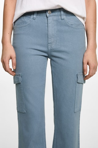 Jean crop flare cargo - Bleu