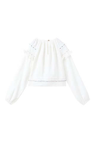 Blouse brodée en coton - Écru
