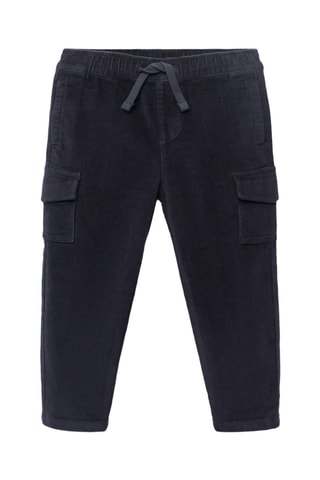 Pantalon cargo velours côtelé - Bleu marine