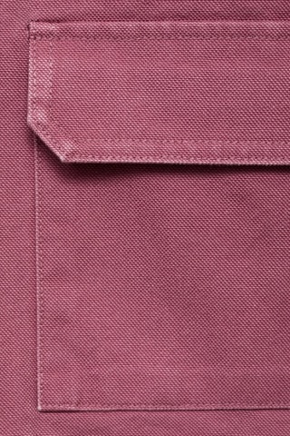 Parka denim col contrasté - Rouge