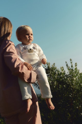 Sweat brodé ours - Blanc