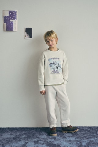Jogging coton cordon - Gris