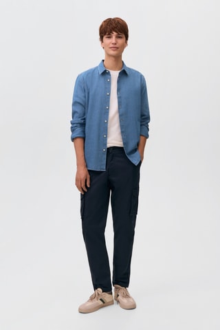 Chemise denim coton - Bleu