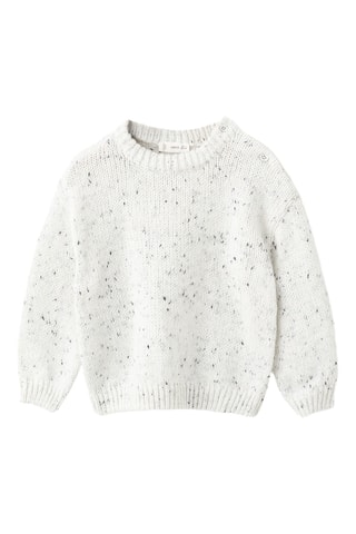 Pull-over jaspé à boutons - Blanc