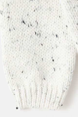 Pull-over jaspé à boutons - Blanc