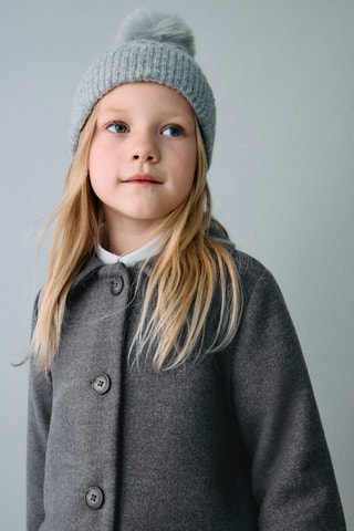 Manteau coupe midi drap de laine - Gris