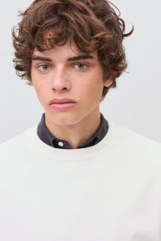 Sweat-shirt basique coton - Blanc