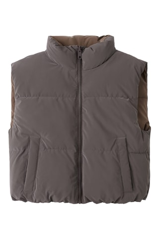 Gilet matelassé crop - Marron