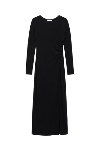 Robe longue ouverture latérale - Noir