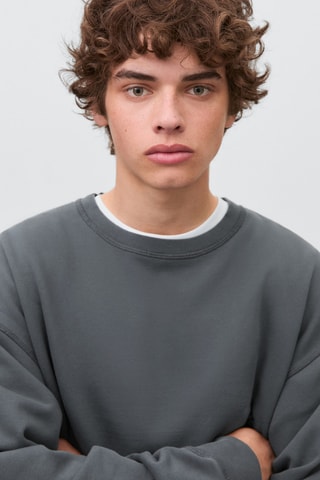 Sweat-shirt basique coton - Anthracite