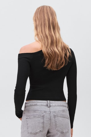 T-shirt coton asymétrique - Noir
