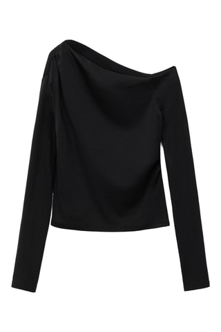 T-shirt coton asymétrique - Noir