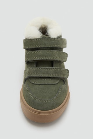 Tennis cuir fourrure - Kaki