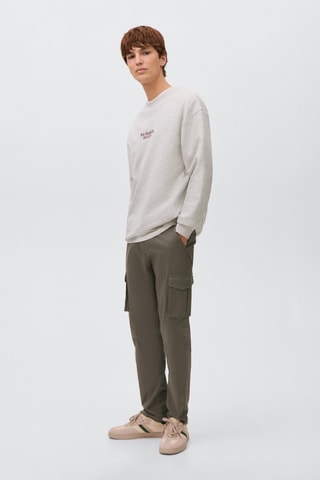 Sweat-shirt coton imprimé - Gris