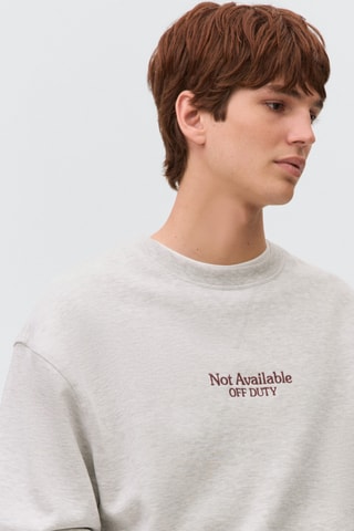 Sweat-shirt coton imprimé - Gris