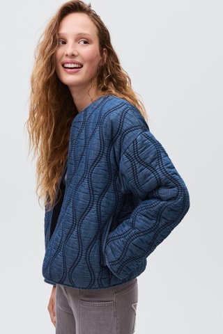 Blouson matelassé denim - Bleu marine