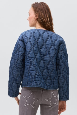 Blouson matelassé denim - Bleu marine