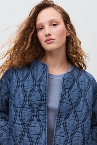Blouson matelassé denim - Bleu marine