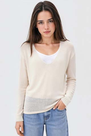 Pull en maille ajourée - Blanc