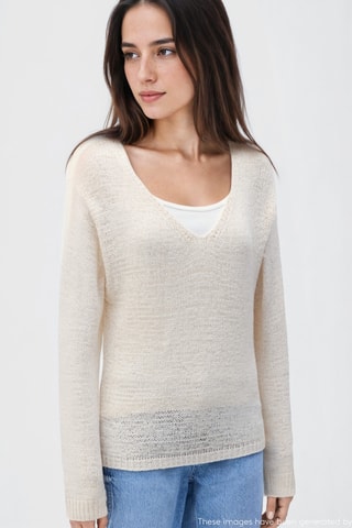 Pull en maille ajourée - Blanc