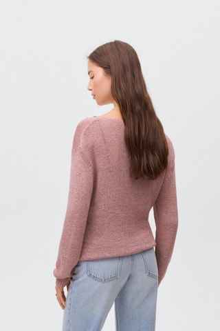 Pull en maille ajourée - Rose clair