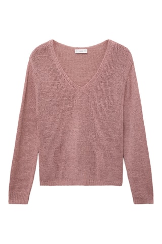 Pull en maille ajourée - Rose clair