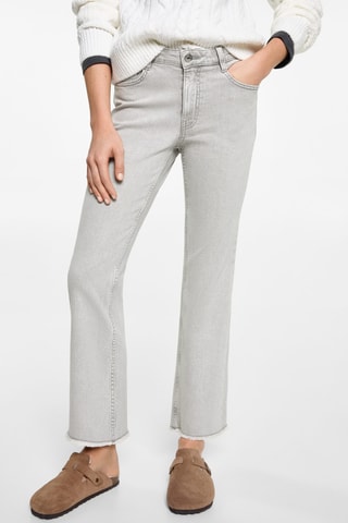 Jean flare crop - Gris