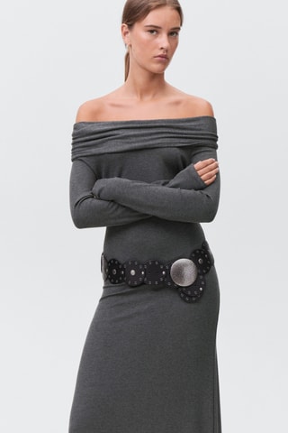 Robe épaules dénudées - Gris