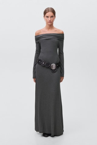Robe épaules dénudées - Gris