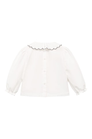 Blouse col Claudine broderie - Blanc