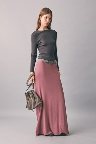 Jupe longue évasée - Rose