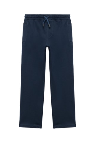 Jogging coton cordon - Bleu marine