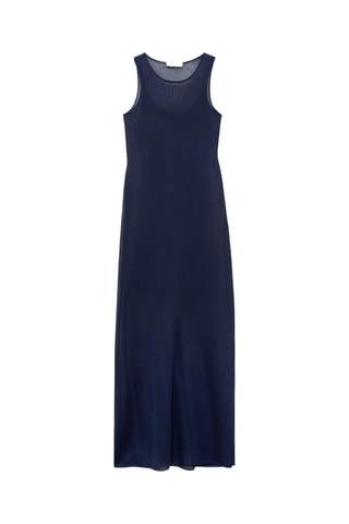 Robe tissu semi-transparent - Bleu marine