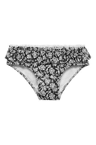 Culotte bikini imprimée - Noir