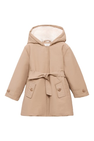 Trench doublé imitation fourrure - Beige