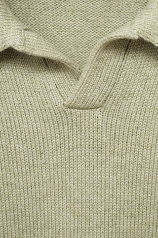 Pull-over maille col polo - Vert clair