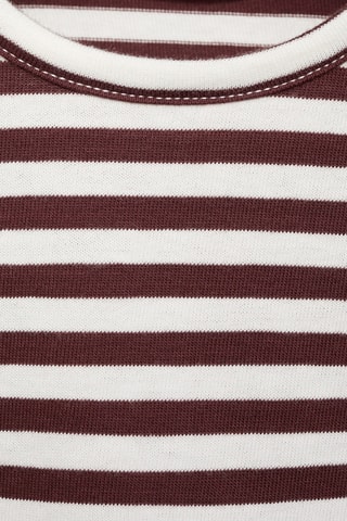 T-shirt coton à rayures - Bordeaux