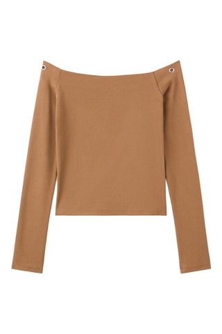 T-shirt bustier clouté - Marron