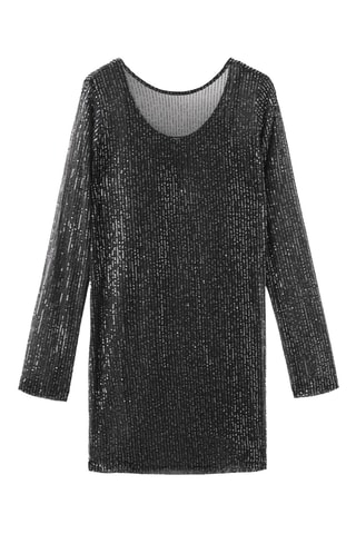 Robe courte à paillettes - Noir