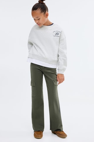 Jean cargo flare - Vert
