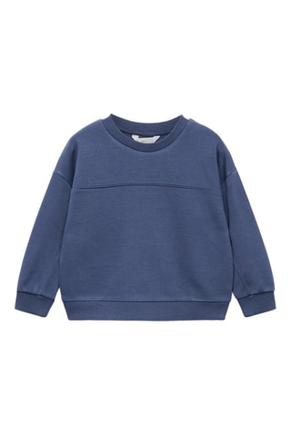 Sweat-shirt oversize en coton - Bleu foncé