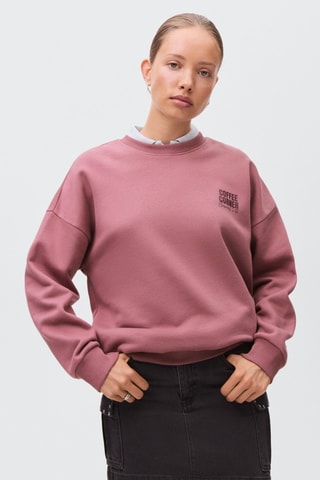 Sweat-shirt coton imprimé - Rose