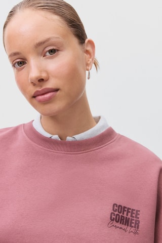 Sweat-shirt coton imprimé - Rose