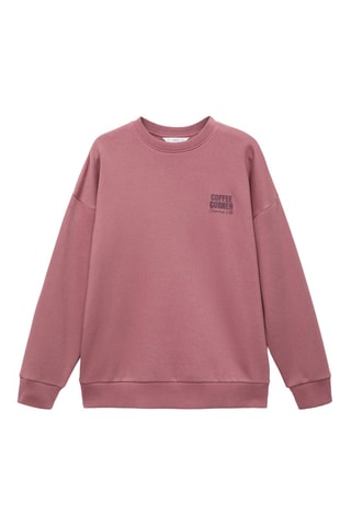 Sweat-shirt coton imprimé - Rose