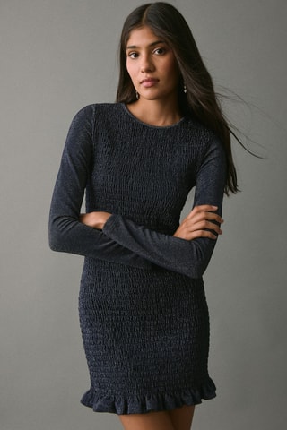 Robe cintrée froncée - Bleu marine