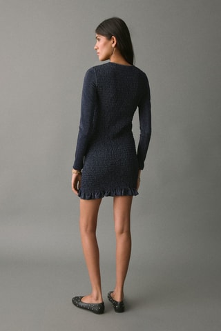 Robe cintrée froncée - Bleu marine