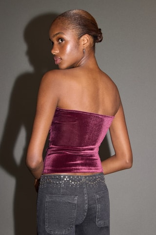 Top velours - Rose
